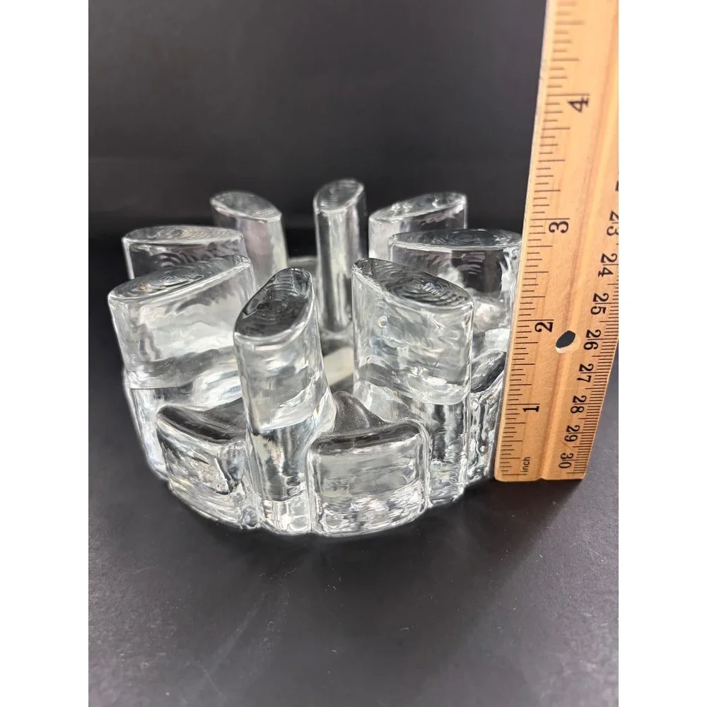 Vintage Clear Glass Trivet |  Candle Holder | Pot Warmer|   Portugal